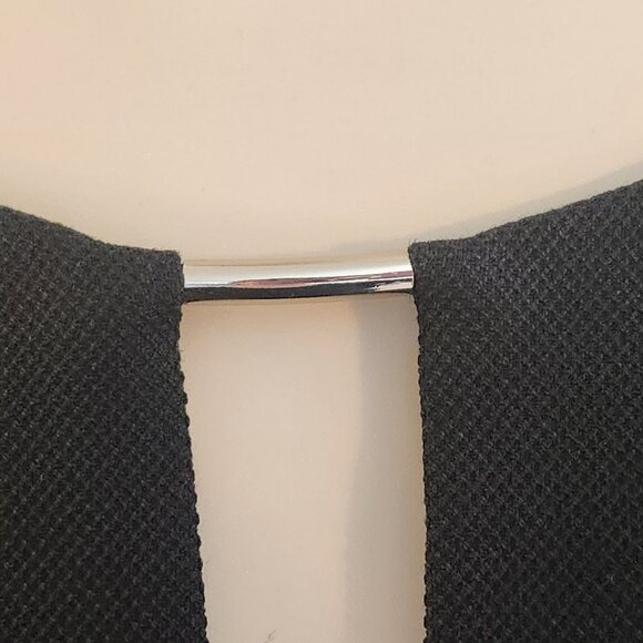 Size 2 WHITE HOUSE BLACK MARKET sleeveless BLACK peplum top dress shirt blouse - Picture 7 of 8